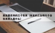 属鼠最忌讳的三个生肖（属鼠的三合和六个合生肖贵人是什么）