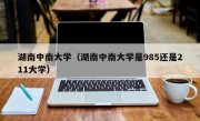 湖南中南大学（湖南中南大学是985还是211大学）