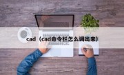 cad（cad命令栏怎么调出来）