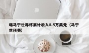 曝马宁世界杯累计收入8.5万美元（马宁 世预赛）