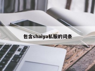 包含shaiya私服的词条