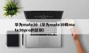 华为mate30（华为mate30和mate30pro的区别）