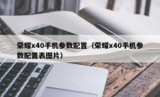 荣耀x40手机参数配置（荣耀x40手机参数配置表图片）